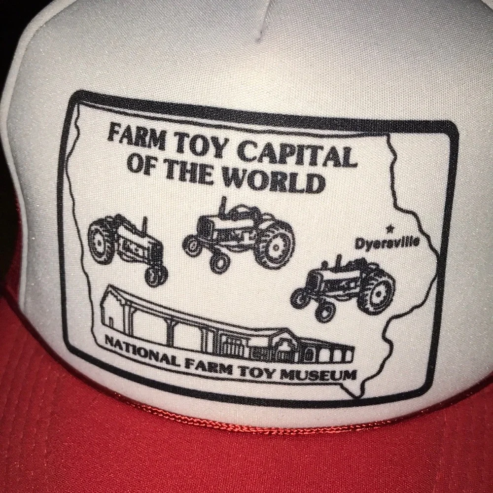Red and White Farm‎ Toy Capital Mesh Trucker Hat